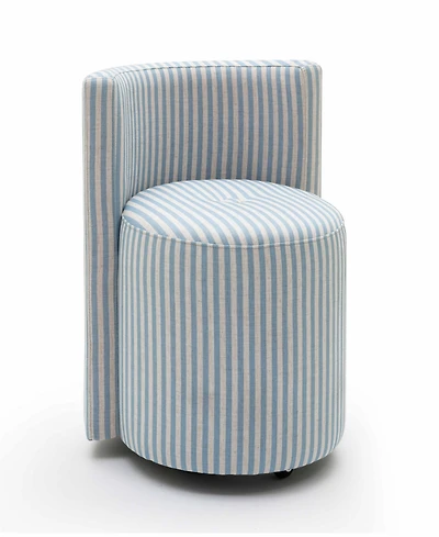 Tov Furniture Alyssa 27.6" Fabric Striped Linen Rolling Desk Chair