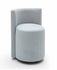 Tov Furniture Alyssa 27.6" Fabric Striped Linen Rolling Desk Chair