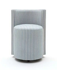 Tov Furniture Alyssa 27.6" Fabric Striped Linen Rolling Desk Chair