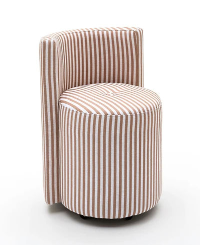 Tov Furniture Alyssa 27.6" Fabric Striped Linen Rolling Desk Chair