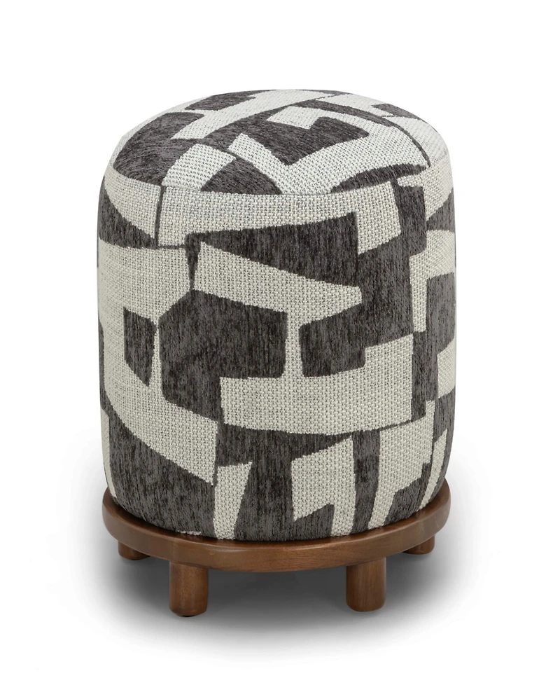 Tov Furniture Bisou 17.9" Fabric Jacquard Ottoman