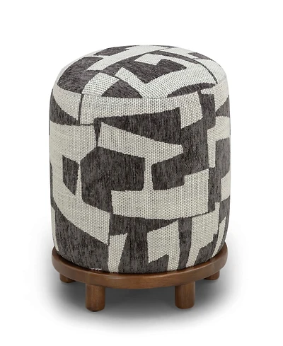 Tov Furniture Bisou 17.9" Fabric Jacquard Ottoman