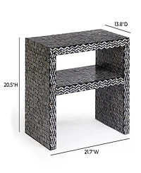 Tov Furniture Derry 20.5" Wood Mother of Pearl Nightstand
