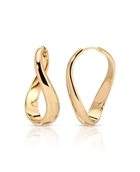 Ettika 18k Gold-Tone Plated Twisting Oval Hoop Earrings