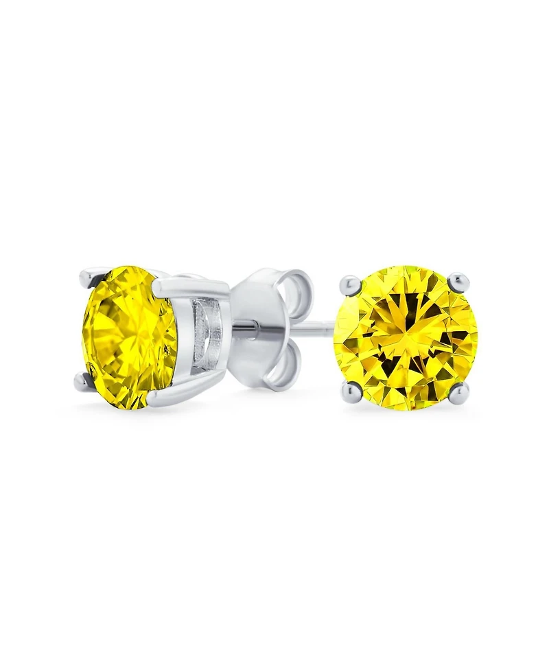 Bling Jewelry 4CTW Round Cz Solitaire Stud Earrings and Pendant Necklace Set .925 Sterling Silver