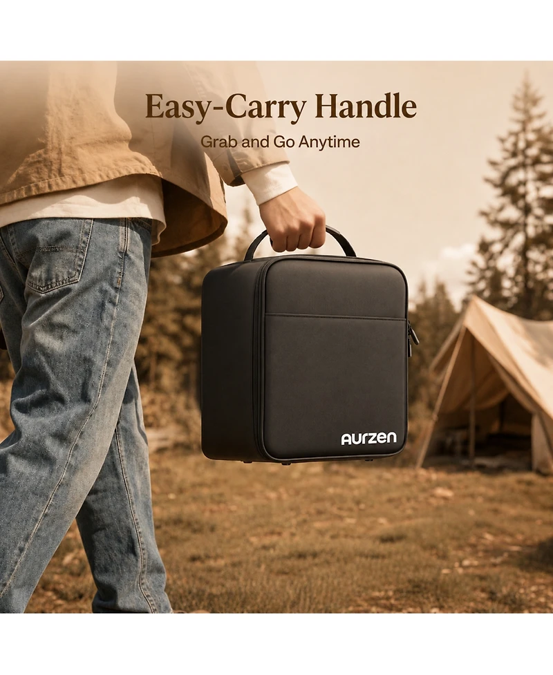 Aurzen Projector Carrying Case, Portable Projector Bag with Adjustable Securing Strap and Fastener Dividers, Storage Travel Case for Most Projectors