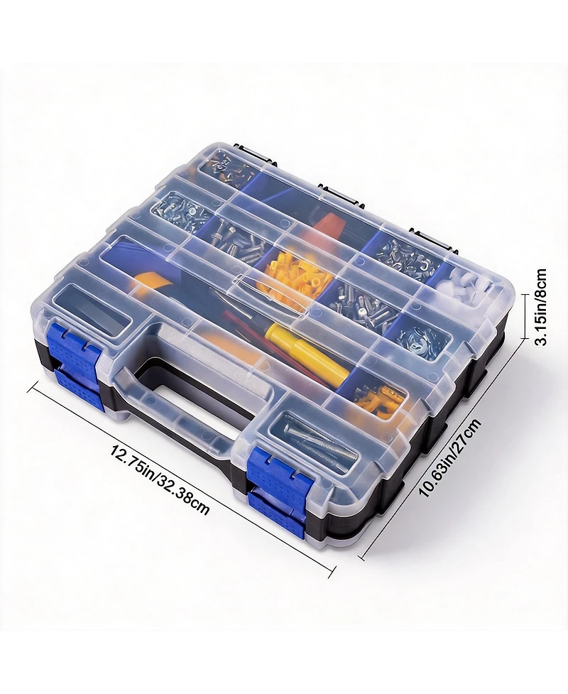 Xdovet Small Parts Organizer Box Double Side Removable Dividers 2 Pack