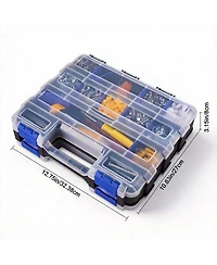 Xdovet Small Parts Organizer Box Double Side Removable Dividers 2 Pack