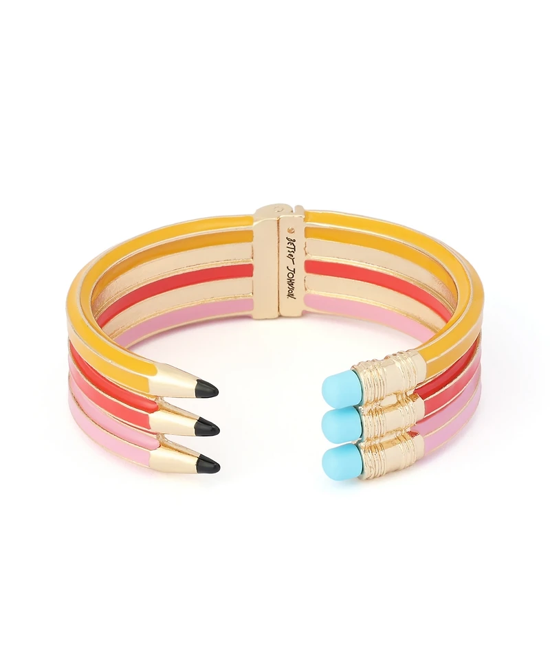 Betsey Johnson Pink Best In Class Triple Pencil Bangle Bracelet