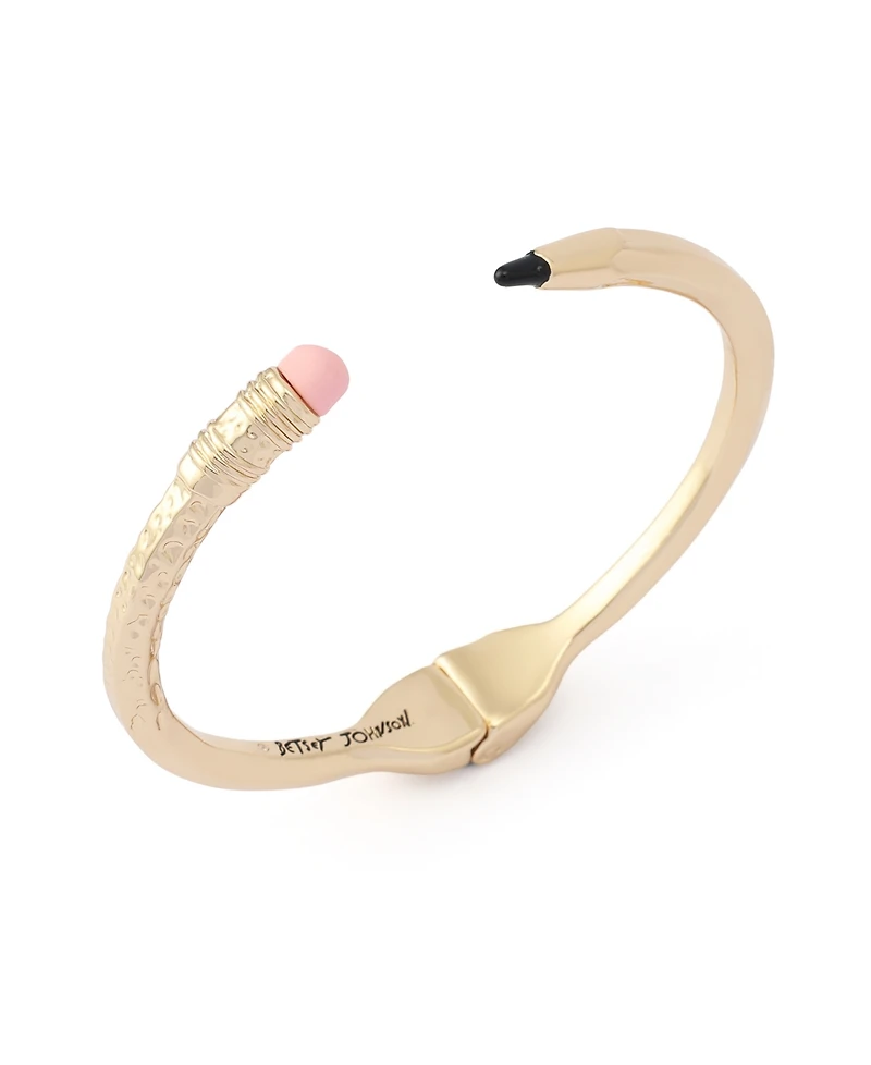 Betsey Johnson Gold Best In Class Chewed Pencil Bangle Bracelet