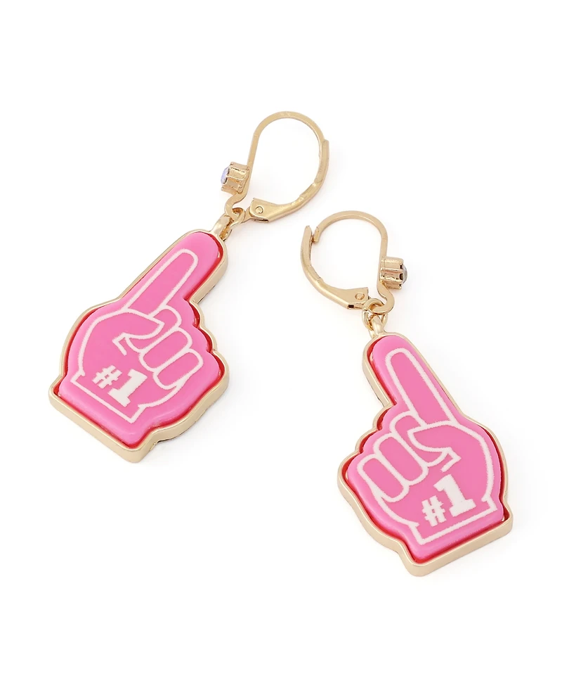 Betsey Johnson Faux Stone Betsey Ball Number One Drop Earrings