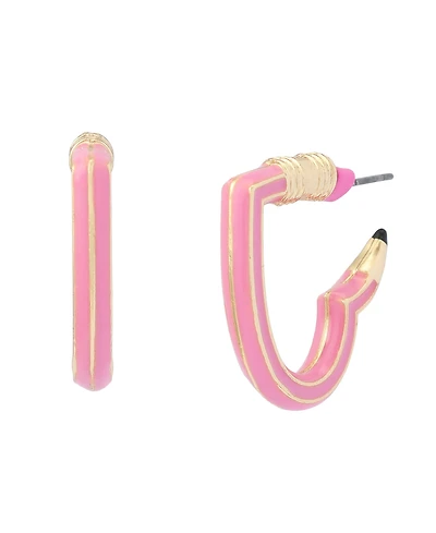 Betsey Johnson Best In Class Heart Pencil Huggie Earrings