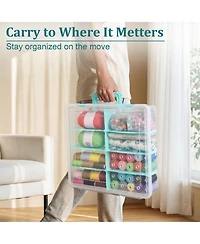 Xdovet Plastic Storage Box 8 Compartments Adjustable Lid Craft Organizer