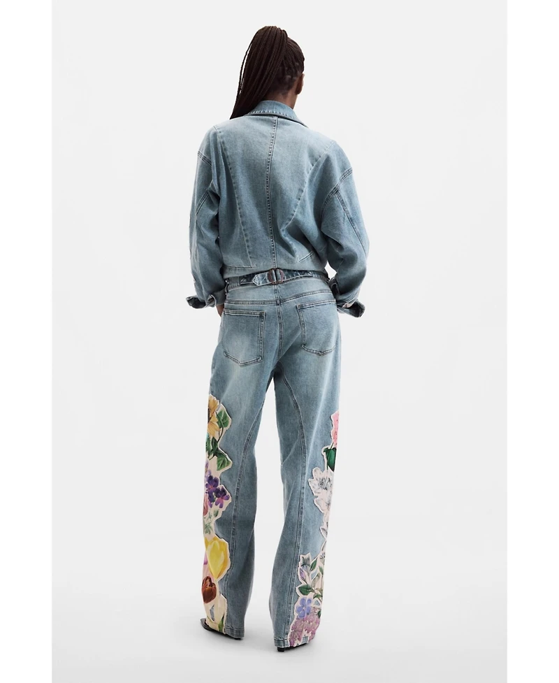 Desigual Women's Printed floral jeans