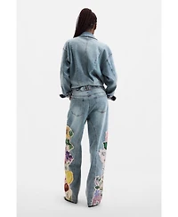 Desigual Women's Printed floral jeans
