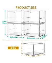 Xdovet Versatile Makeup Organizer Drawer Transparent Desktop Storage 4 Drawers