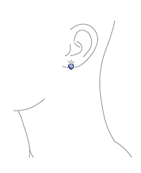 Bling Jewelry Mystic Purple Blue Heart Shaped Cz Infinity Pendant Necklace and Earrings Set .925 Sterling Silver