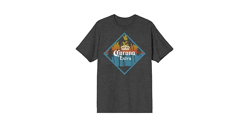 Corona Men's Extra Logo Charcoal Heather T-Shirt-Small