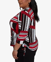Alfred Dunner Plus Slashed Glass Knit Top