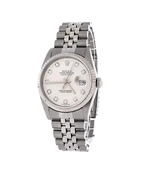 Pre-Owned Rolex Oyster Perpetual Datejust Automatic Watch in Stainless Steel and Gold with Diamond Markers 36mm