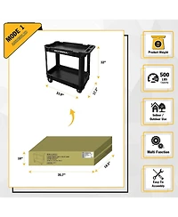 Olympia Tools 500 Pound Capacity Plastic Rolling Utility Cart Shelves