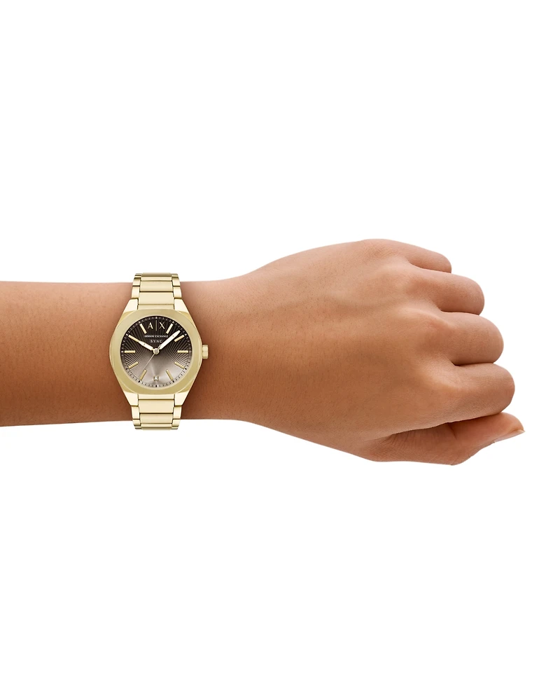 Armani Exchange Women's Sync Quartz Gold Stainless Steel Watch 36mm