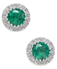 Sapphire (5/8 ct. t.w.) and Diamond (1/10 Stud Earrings 14k White Gold (Also Available Ruby Emerald)