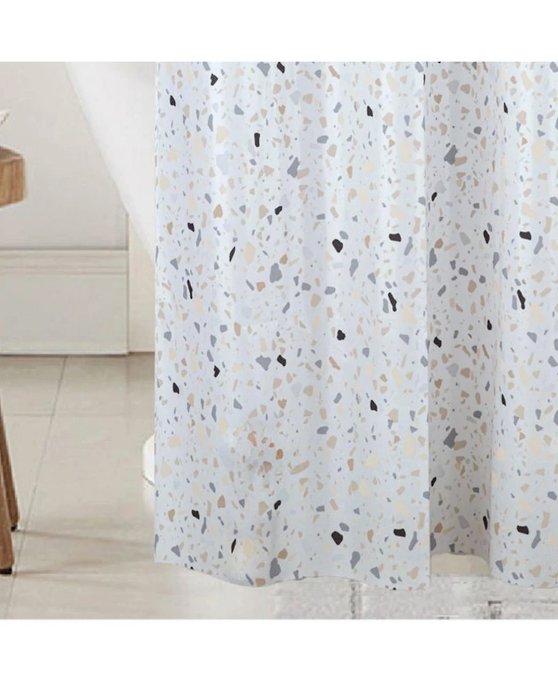 Rt Designers Collection 90GSM Peva Glit Printed Terrazzo Shower Curtain.