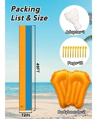 Aofar 40ft Slip Slide Inflatable Bodyboards Sprinkler Heavy Duty Outdoors