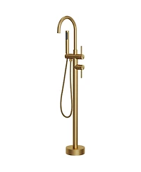 Everstein 2-Handle Freestanding Floor Mount Tub Filler Faucet with Diverter