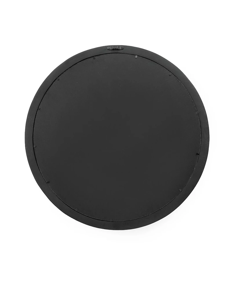 Laoties 20" Round Solid Mango Wood Wall Mirror, Modern Bathroom Vanity Mirror for Entryway and Bedroom