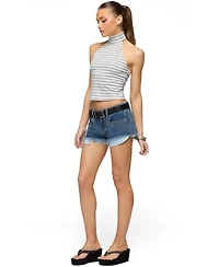 Edikted Women's Kay Striped High Neck Halter Top