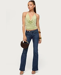 Edikted Women's Solena Backless Chain Cowl Neck Top