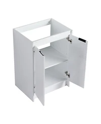 Sillysis 47 Inch Freestanding Bathroom Vanity with Resin Sink, Soft Close Doors, Water-Resistant, Double Storage Cabinets