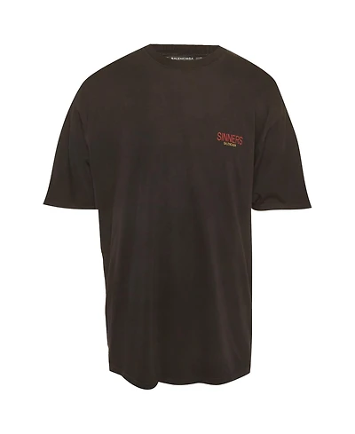 Pre-Owned Balenciaga Men's Printed Jersey Oversized T-Shirt