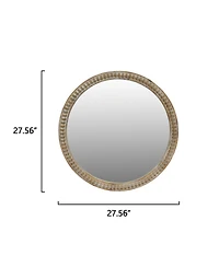 Laoties Modern Round Decorative Wall Mirror with Beaded Frame for Bathroom, Living Room, Entryway
