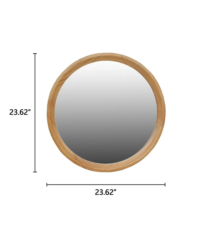 Laoties Round Bathroom Vanity Mirror with Natural Wood Frame for Bedroom, Entryway and Living Room