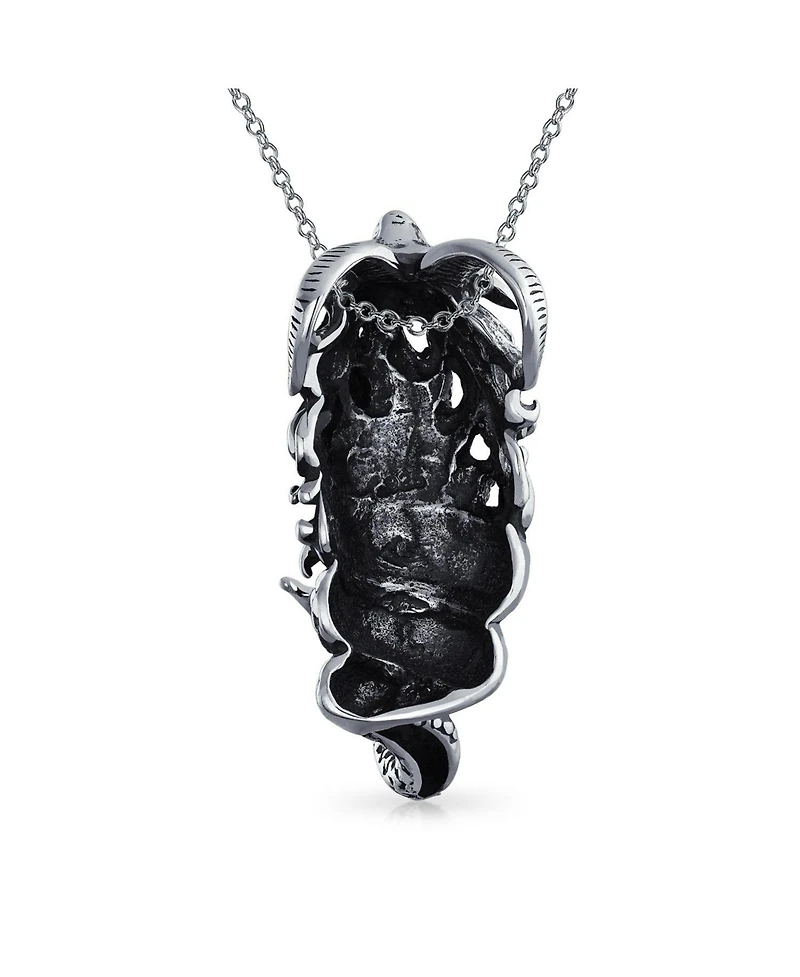 Bling Jewelry Capricorn Zodiac Pendant Necklace Sea Goat Astrology Horoscope Oxidized .925 Sterling Silver