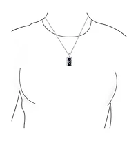 Bling Jewelry Taurus Zodiac Dog Tag Style Pendant Necklace Goldstone .925 Sterling Silver