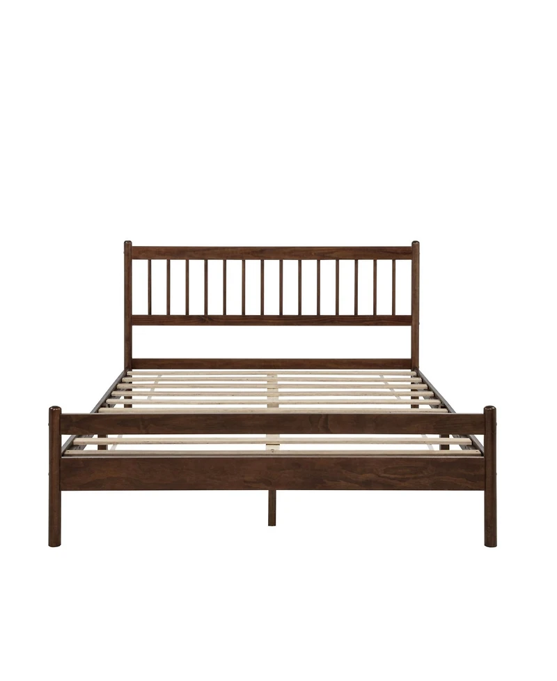 Rainsken Queen Bed Frame, with Headboard and Footboard, Pinewood Strengthened No Box Spring
