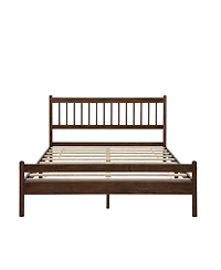 Rainsken Queen Bed Frame, with Headboard and Footboard, Pinewood Strengthened No Box Spring
