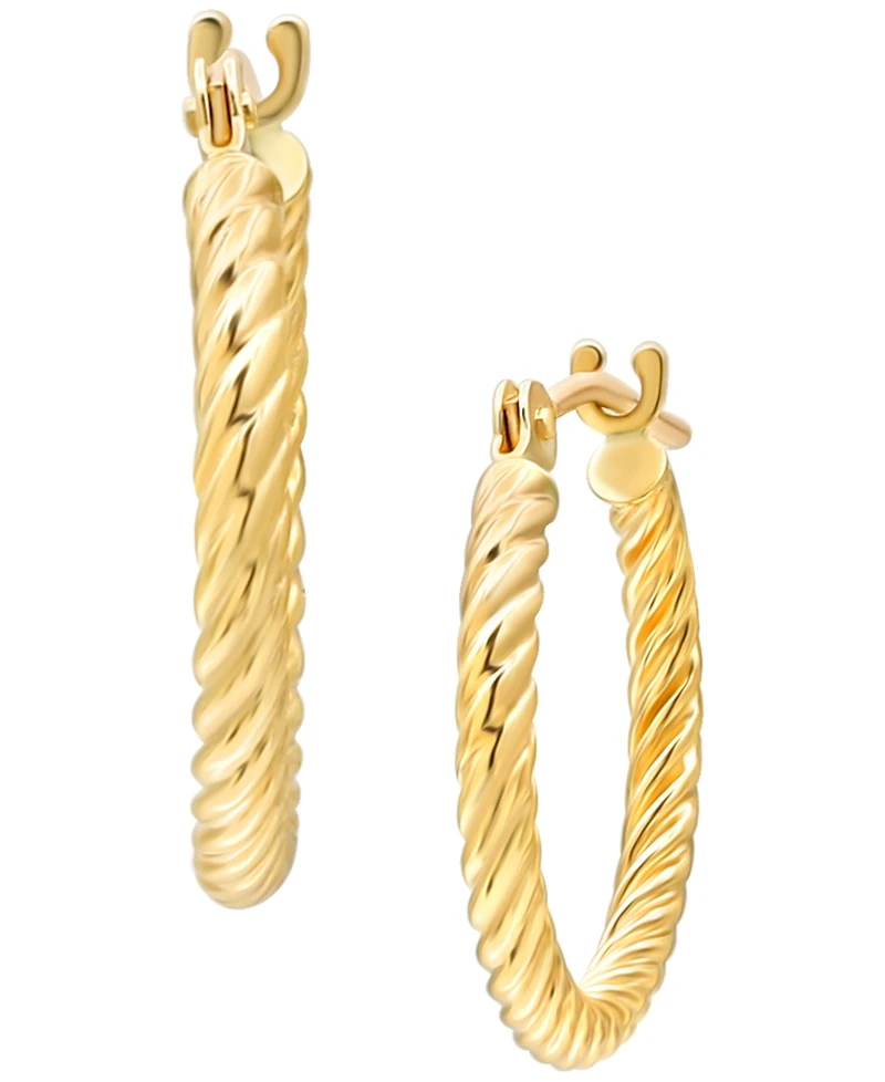 Macy's Corrugated Hoop Earrings in 10k Yellow Gold