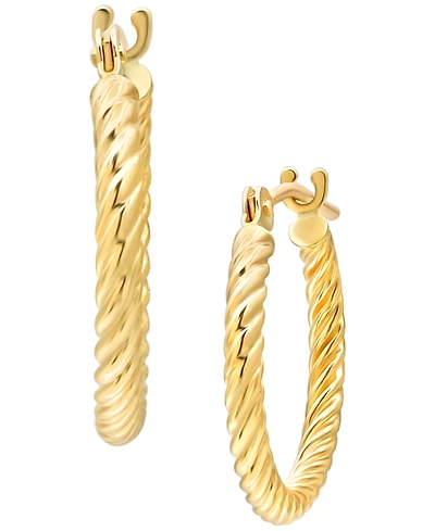 Macy's Corrugated Hoop Earrings in 10k Yellow Gold