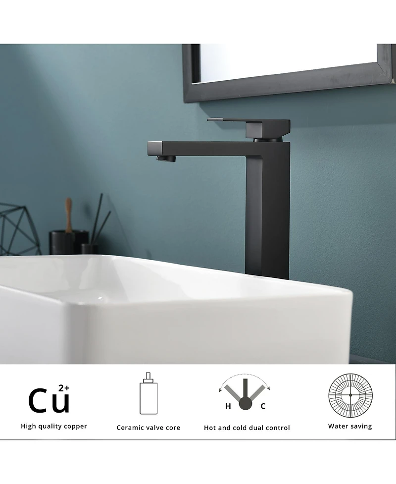 Midola Bathroom Faucet Single Handle Tall Vessel Sink Faucet Vanity Bathroom Faucet Basin Mixer Tap