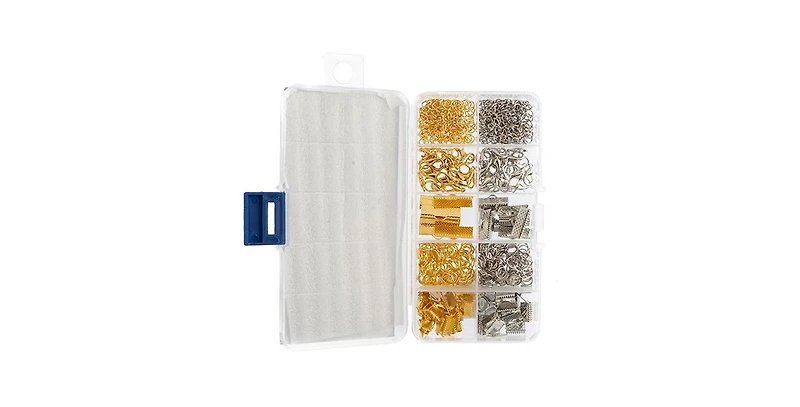 John Bead 10-Slot Silver and Gold Mix Jewelry Findings Kit Assortment, 320pcs