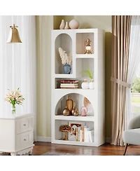Slickblue Geometric Display Bookshelf with 5 Tier Open Storage Shelves