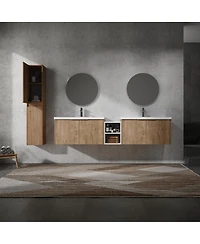 Sillysis Modern Wall Mounted Double Sink Bathroom Vanity Set