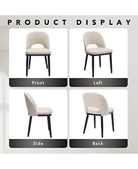 homfan Set of 2 Wooden Dining Chairs, Upholstered Fabric Room Chairs with High Back and Deep Seat, Modern Farmhouse Kitchen