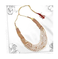 Sohi Women's Pearl White Multi-Layer Necklace