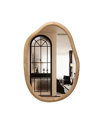 Laoties Modern Irregular Pond Shaped Decorative Mirror for Bathroom, Entryway and Living Room